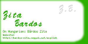 zita bardos business card