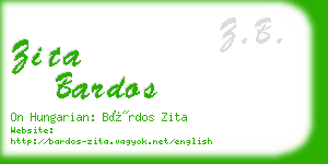 zita bardos business card